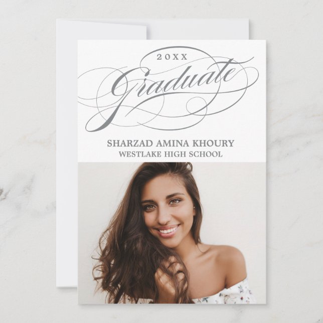 CARTE D'INVITATION DE GRADUATION 2 ÉLÉGANT STYLE S (Devant)
