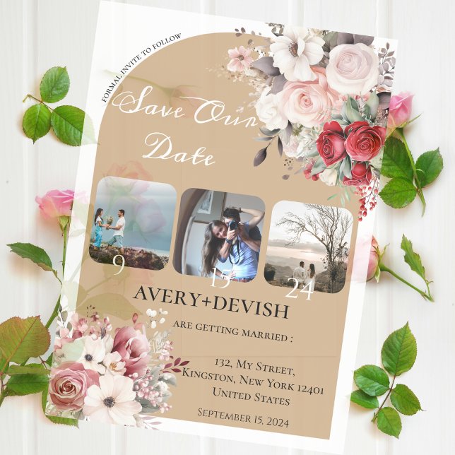 carte d'invitation de la date de sauvegarde du mar (save our date customised photo and date )