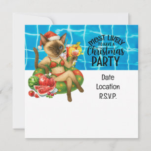 Carte d'invitation de la fête de la piscine de Noë