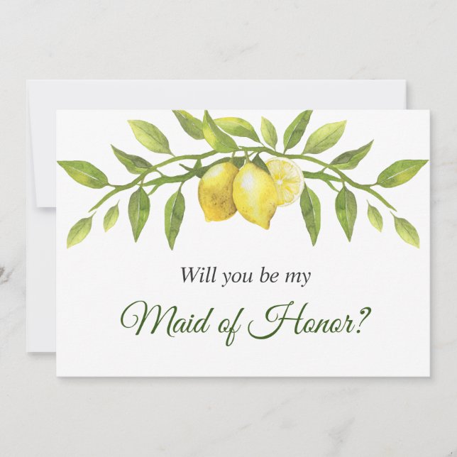 Carte d'invitation de la fête de mariée de citrons (Devant)
