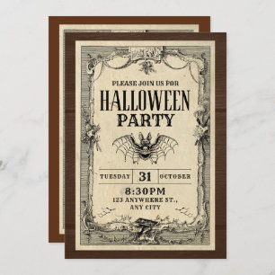 Carte d'invitation de la fête d'Halloween