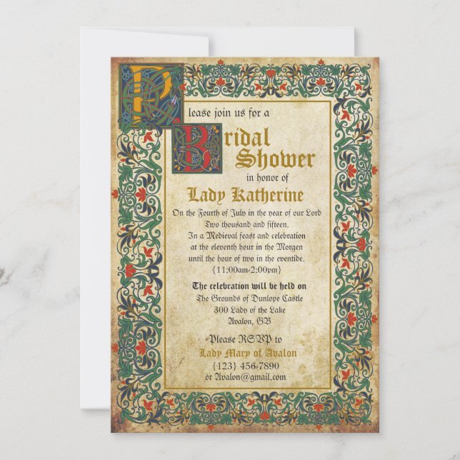 Carte d'invitation de la nuptiale Manuscript médié (Devant)