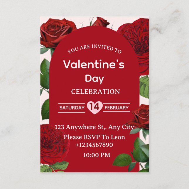 Carte d'invitation de la Saint-Valentin (Devant)