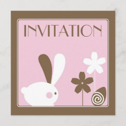 Carte d'invitation de lapin de Pâques