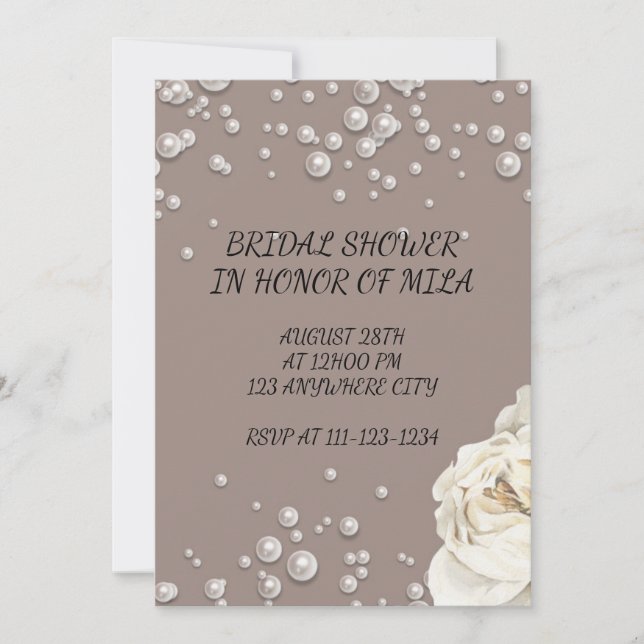 CARTE D'INVITATION DE LAVERIE DE MARIÉE AVEC FAUX  (Devant)