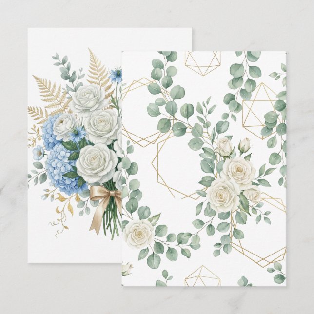 Carte d'invitation de mariage  (Devant / Derrière)