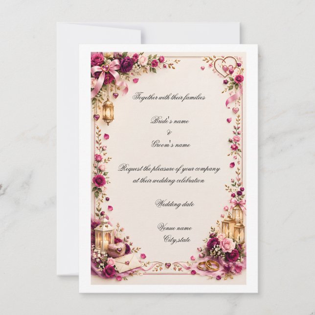 Carte d'invitation de mariage  (Devant)