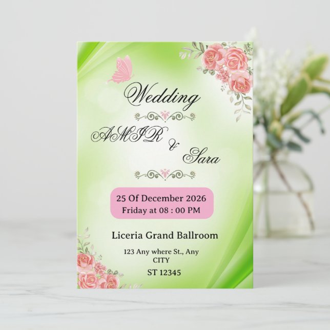 CARTE D'INVITATION DE MARIAGE  (Debout devant)