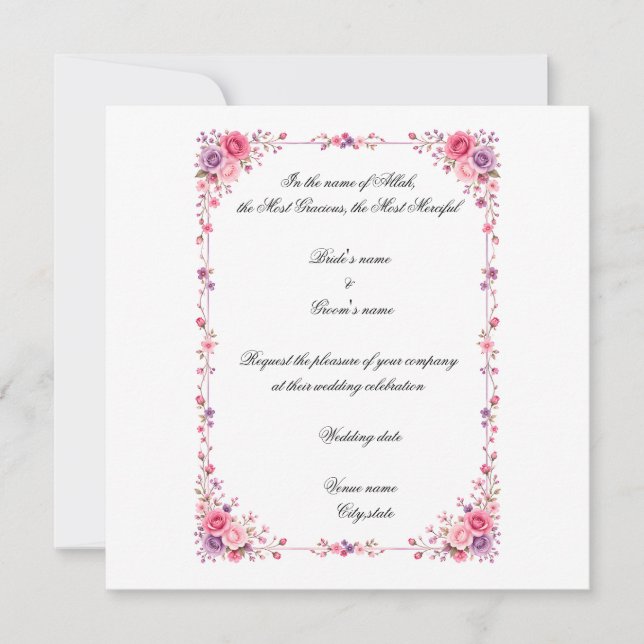 Carte d'invitation de mariage (Devant)