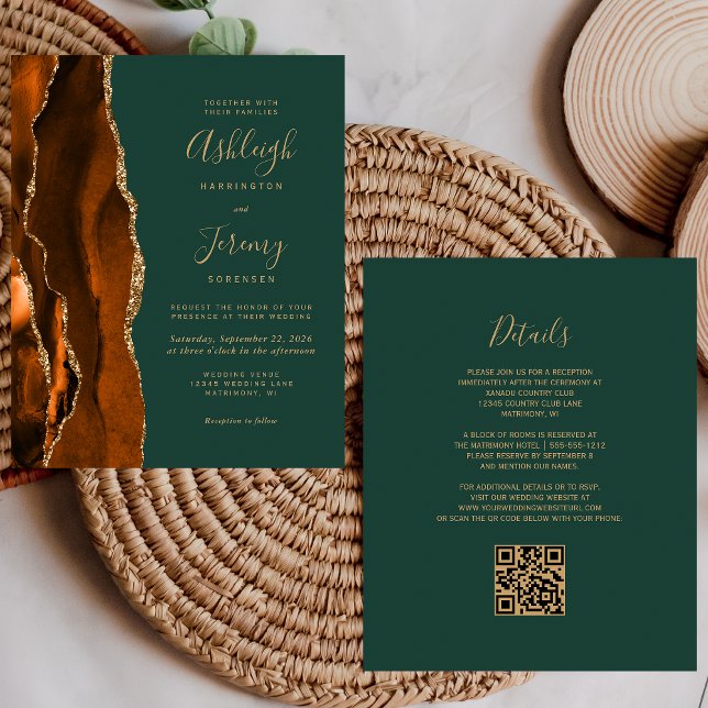 Carte d'invitation de mariage à code QR Budget Rus (Créateur téléchargé)