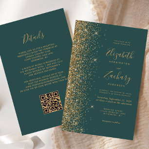 Carte d'invitation de mariage à code QR Budget Ver
