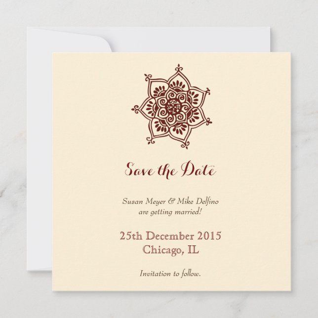 Carte d'invitation de mariage à conserver marron b (Devant)