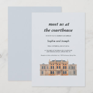 Carte d'invitation de mariage à la mairie à l'aqua