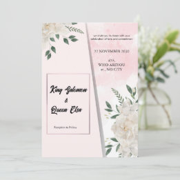 Carte d'invitation de mariage à motif floral éléga