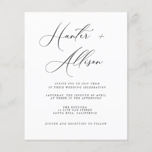 Carte d'invitation de mariage à petit budget