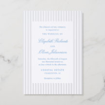 Carte d'invitation de mariage à rayures côtières e