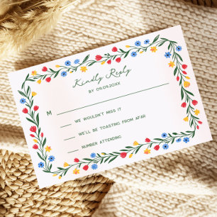 Carte d'invitation de mariage aux fleurs sauvages