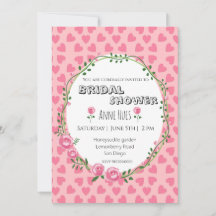 Carte d'invitation de mariage avec fleurs et cœurs