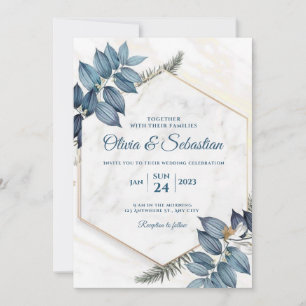 carte d'invitation de mariage belle et élégante