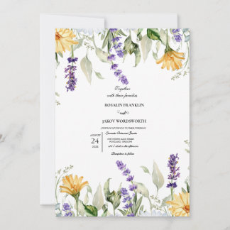 Carte d'invitation de mariage botanique à la verdu