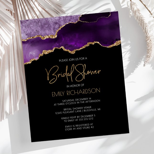 Carte d'invitation de mariage Budget Agate Geode V (Créateur téléchargé)
