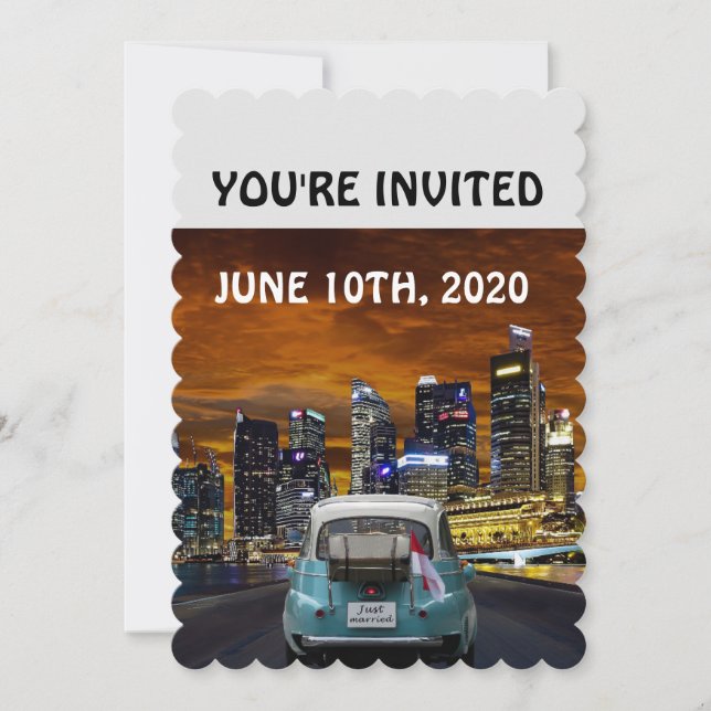CARTE D'INVITATION DE MARIAGE, CARTE DE VOITURE (Devant)