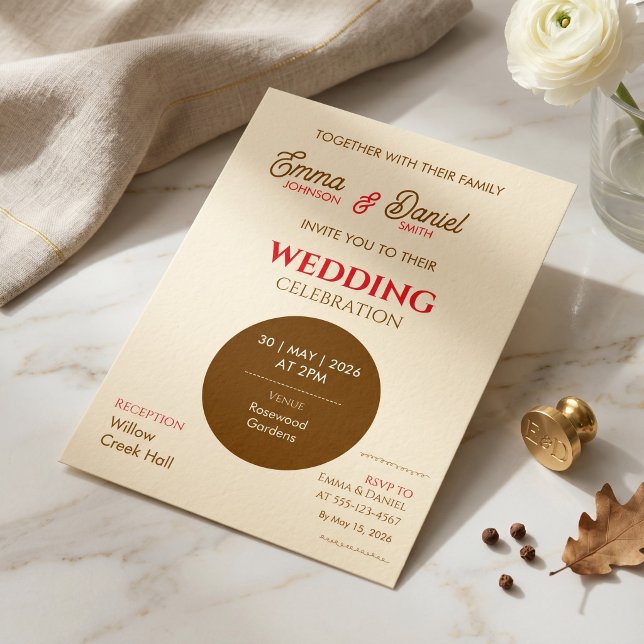 Carte d'invitation de mariage Classique Romance (Créateur téléchargé)