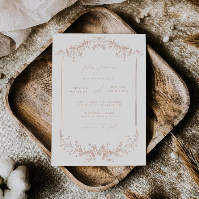 Carte d'invitation de mariage Cottage Beige (Créateur téléchargé)