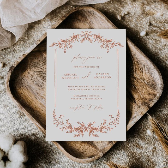 Carte d'invitation de mariage Cottage en Terracott (Créateur téléchargé)