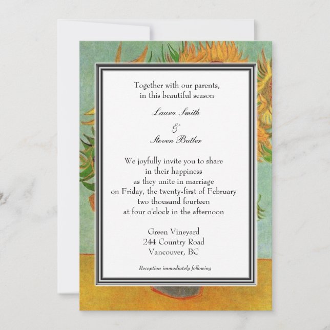 carte d'invitation de mariage d'automne, d'été, de (Devant)