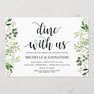 Carte d'invitation de Mariage de Brunch Green Post