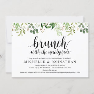 Carte d'invitation de Mariage de Brunch Green Post