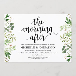 Carte d'invitation de Mariage de Brunch Green Post