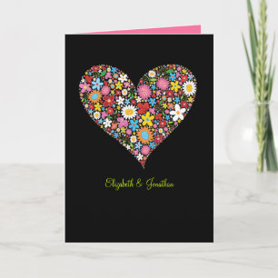 Carte d'invitation de mariage de coeur de