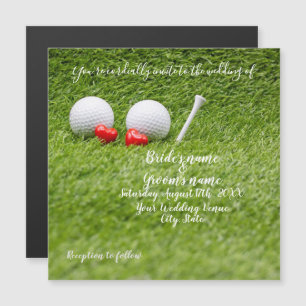 Carte d'invitation de mariage de golf avec balle d