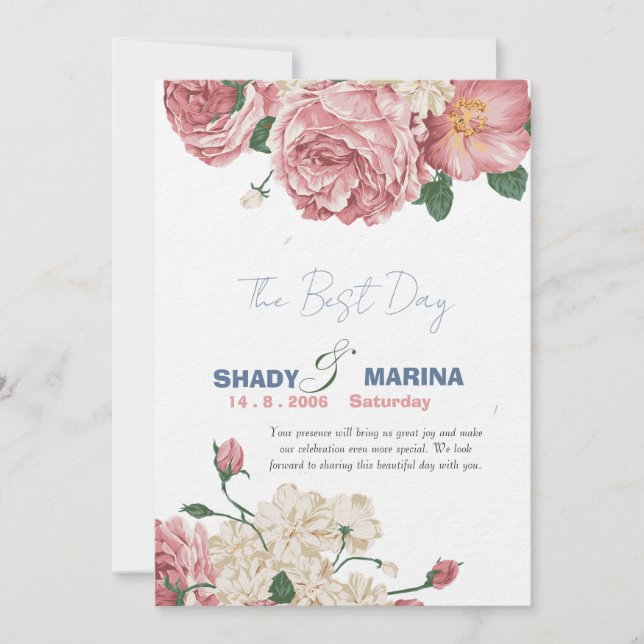 Carte d'invitation de mariage de luxe (Devant)