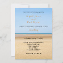 Carte d'invitation de mariage de plage
