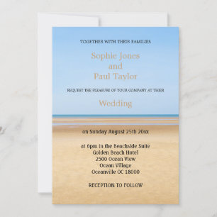 Carte d'invitation de mariage de plage