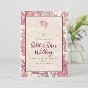 Carte d'invitation de mariage Desi Invitation de m