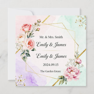 carte d'invitation de mariage élégante