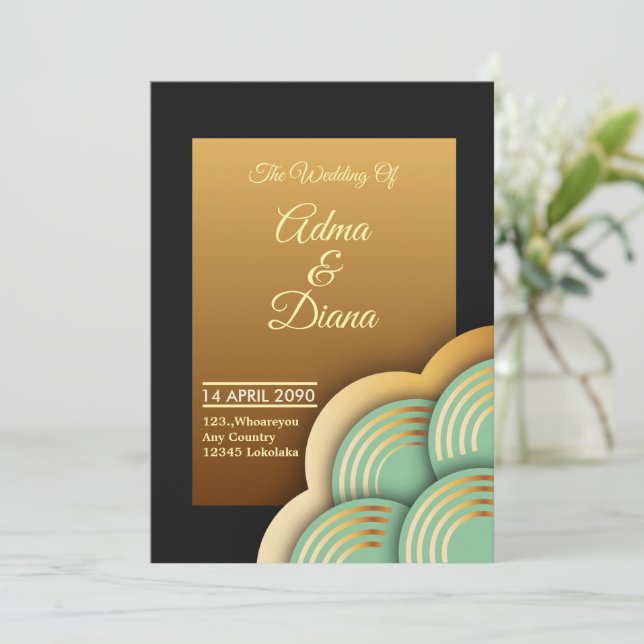 Carte d'invitation de mariage élégante (Debout devant)