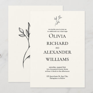 Carte d'invitation de mariage élégante