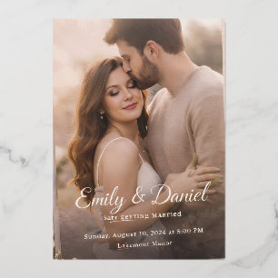 Carte d'invitation de mariage élégante Couple ro