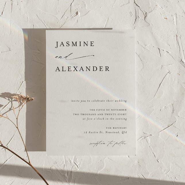 Carte d'invitation de mariage élégante minimaliste (Créateur téléchargé)