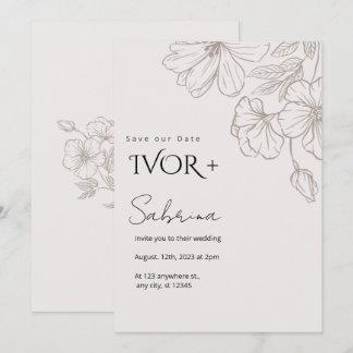 Carte d'invitation de mariage élégante Modèle d'in