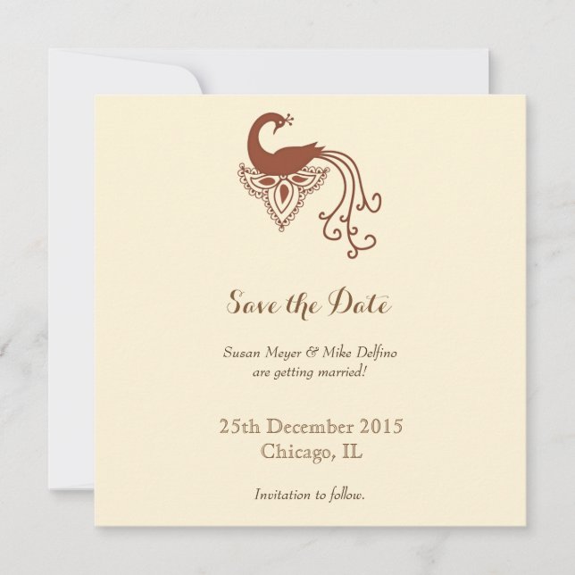 Carte d'invitation de mariage enregistrer la date  (Devant)