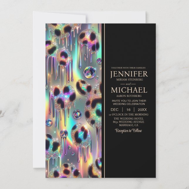 Carte d'invitation de mariage exotique et chic tou (Devant)