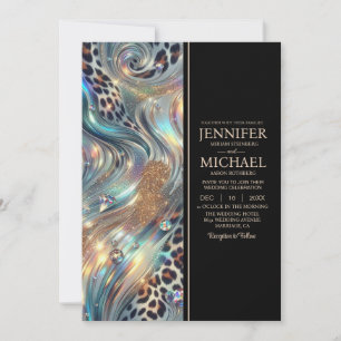 Carte d'invitation de mariage exotique et chic tou