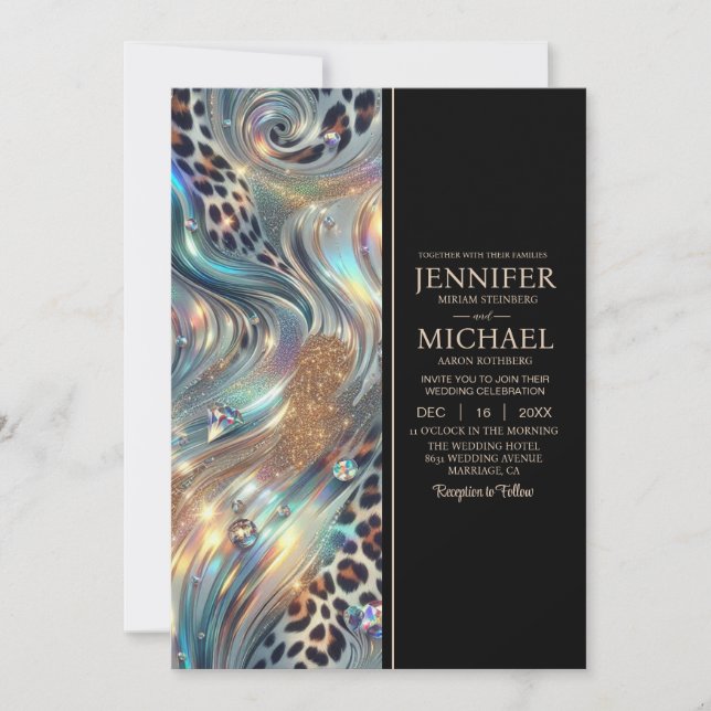 Carte d'invitation de mariage exotique et chic tou (Devant)