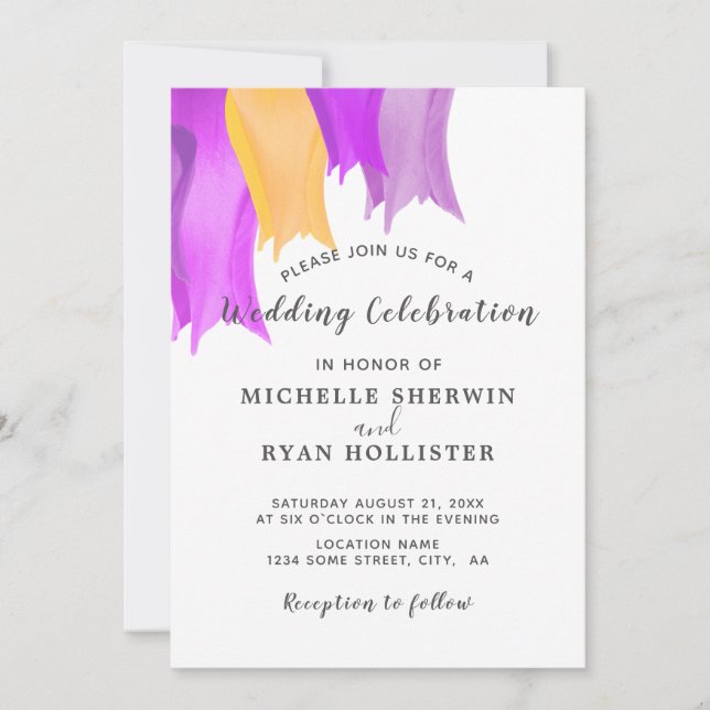 Carte d'invitation de mariage Fleur de Tulipe (Devant)